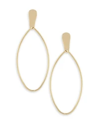 Oblong Drop Earrings in 14K Yellow Gold