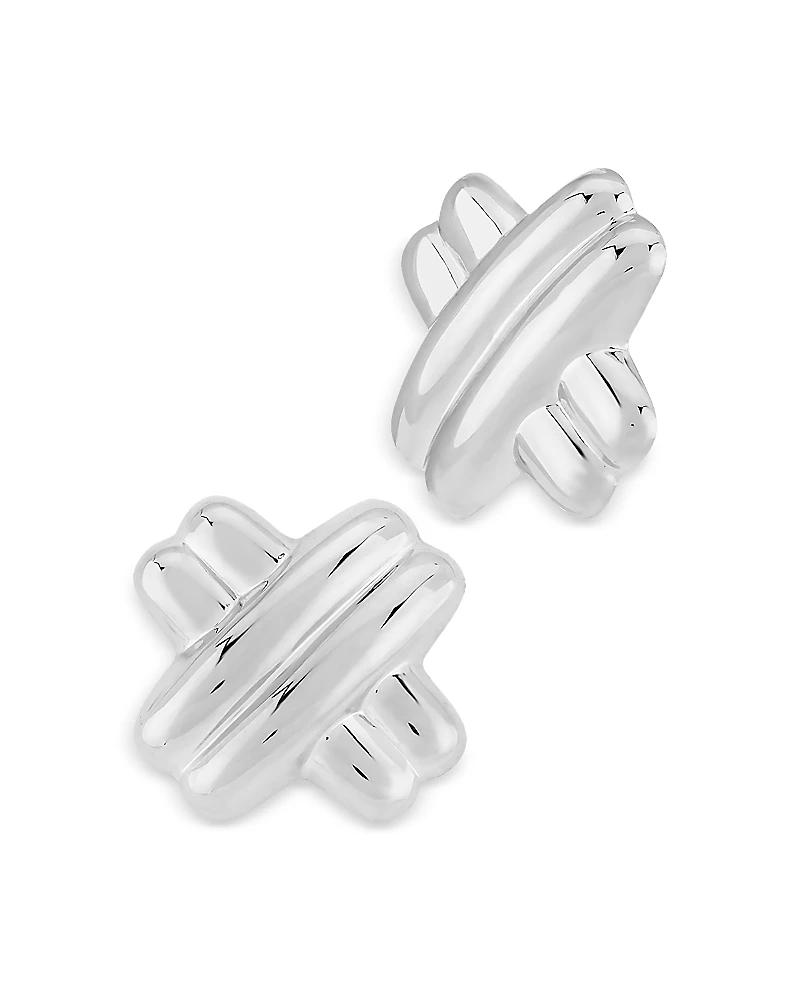 Bloomingdale's Fine Collection Medium Crossover Clip-On Stud Earrings