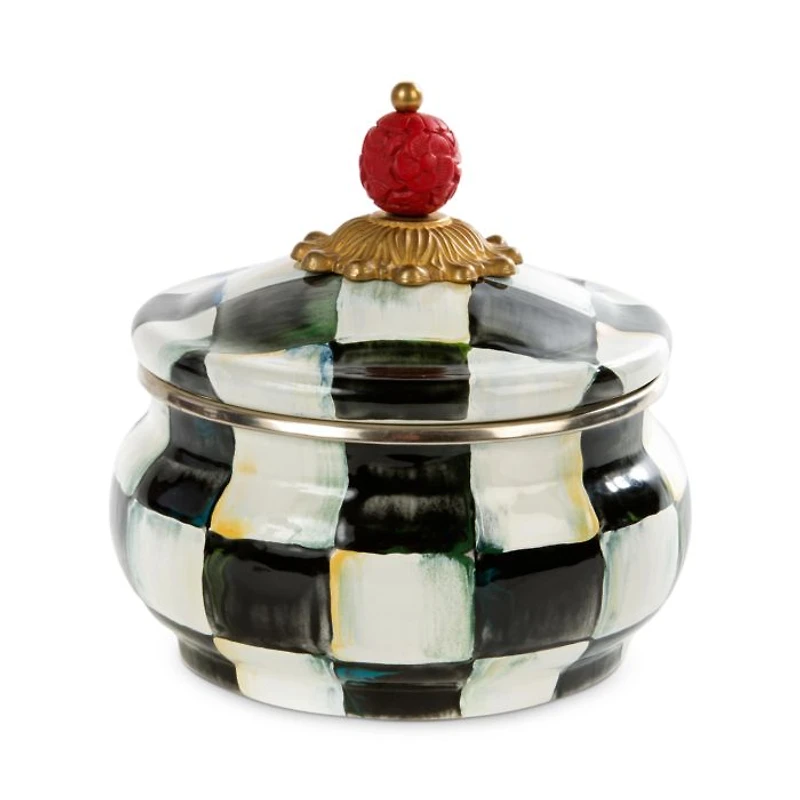 Courtly Check Enamel Squashed Pot