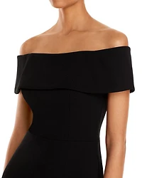 Off-the-Shoulder Scuba Crepe Gown - Exclusive