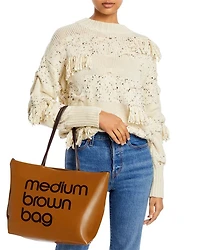 Bloomingdale's Zip Top Medium Brown Bag - Exclusive