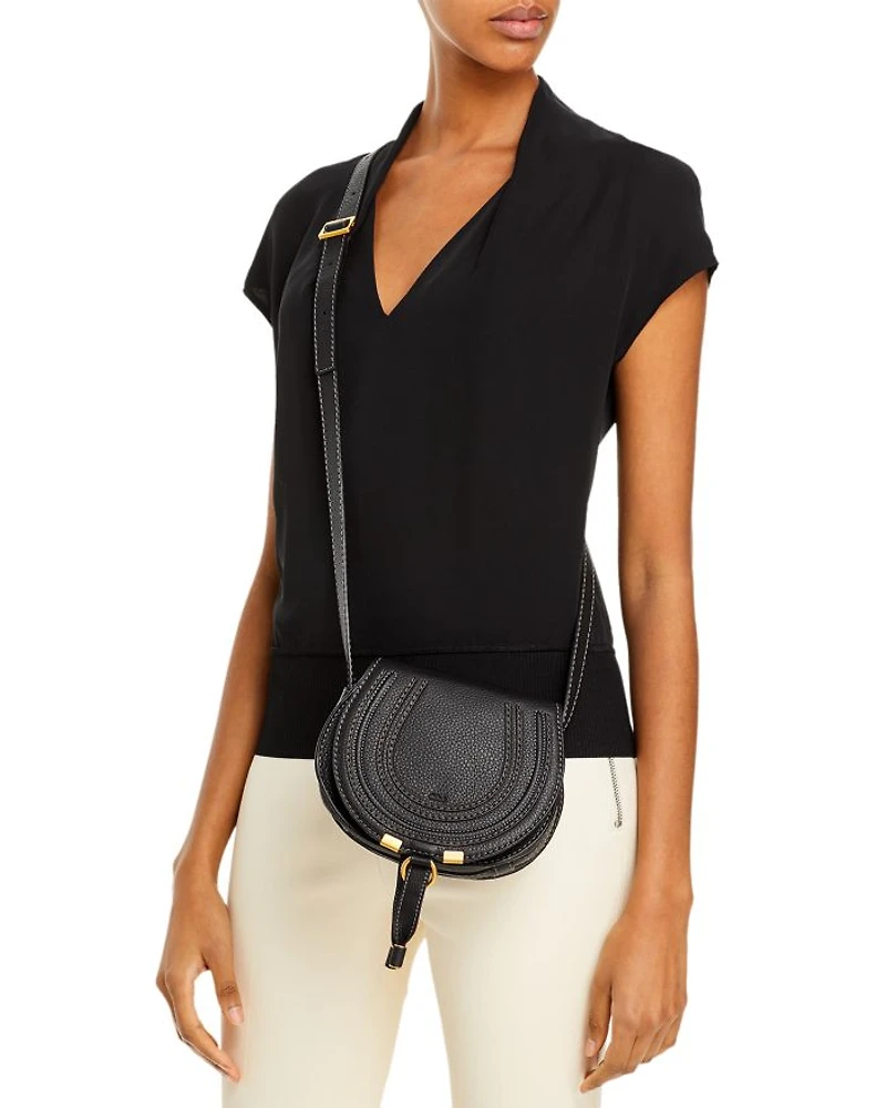 Marcie Small Leather Saddle Bag