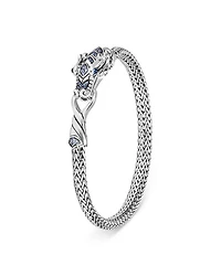 Sterling Silver Legends Naga Blue Sapphire Dragon Link Bracelet