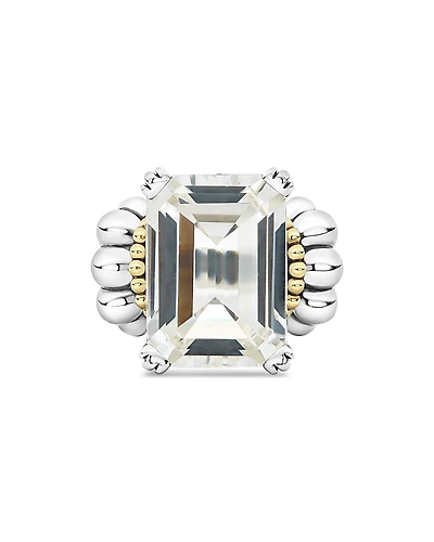 Lagos Sterling Silver & 18K Yellow Gold Glacier White Topaz Ring