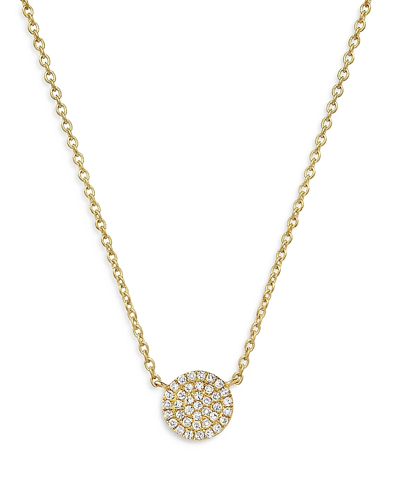 Zoe Lev 14K Yellow Gold Diamond Disc Pendant Necklace, 18