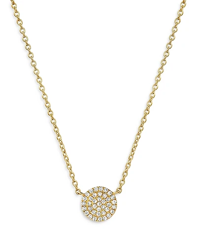 Zoe Lev 14K Yellow Gold Diamond Disc Pendant Necklace, 18