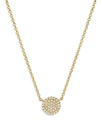 Zoe Lev 14K Yellow Gold Diamond Disc Pendant Necklace, 18