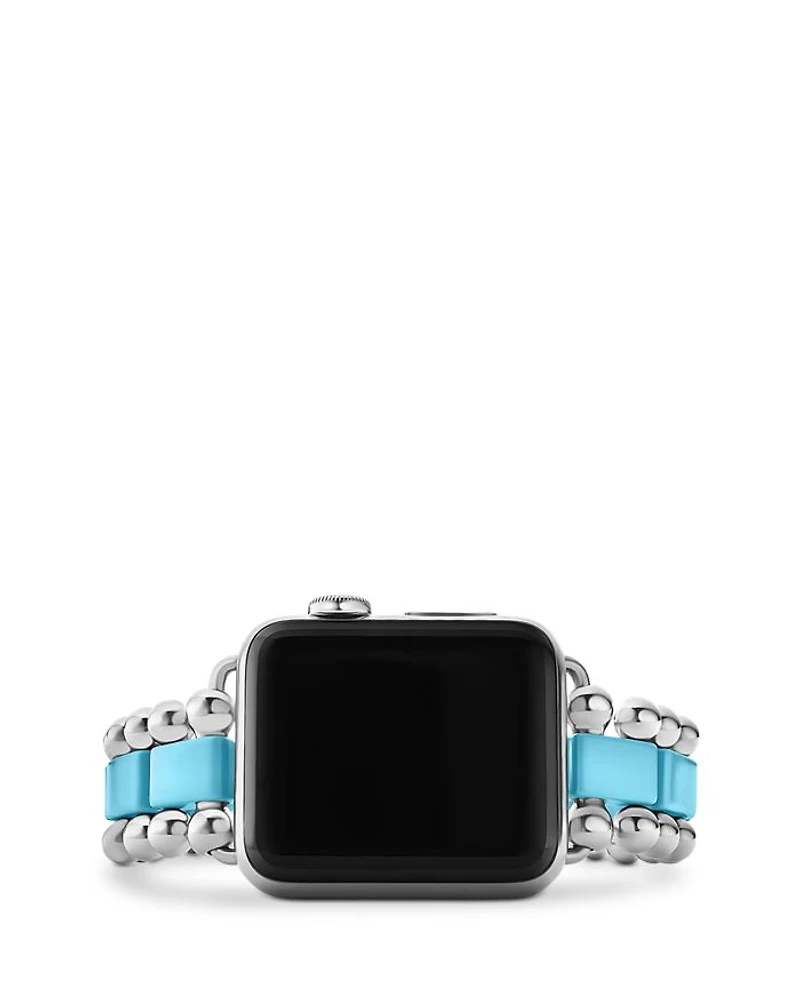 Smart Caviar Blue Ceramic Apple® Watch Bracelet, 38mm