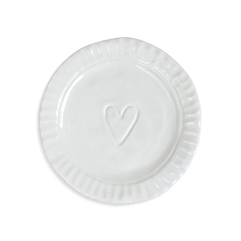 Vietri Pietra Serena Heart Plate