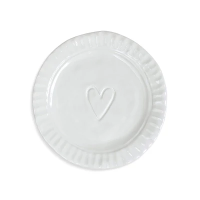 Vietri Pietra Serena Heart Plate