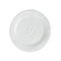 Vietri Pietra Serena Heart Plate