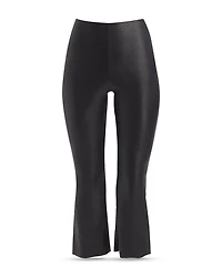 Faux Leather Cropped Flare Leggings