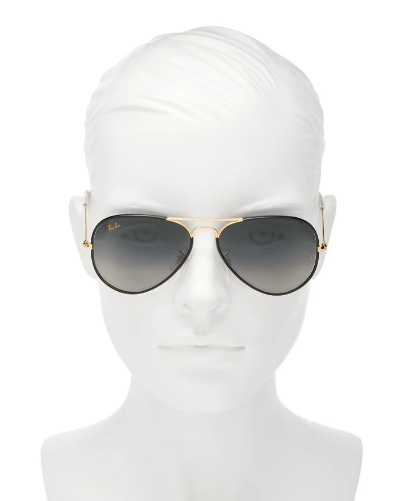 Classic Brow Bar Aviator Sunglasses, 58mm