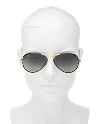 Classic Brow Bar Aviator Sunglasses, 58mm