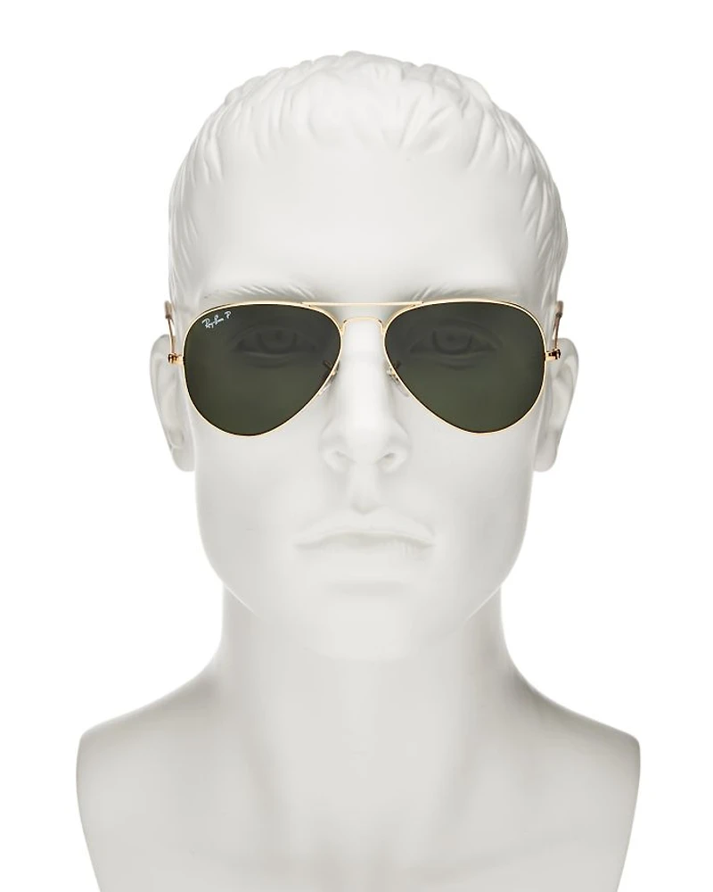 Unisex Polarized Brow Bar Aviator Sunglasses