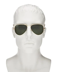 Unisex Polarized Brow Bar Aviator Sunglasses