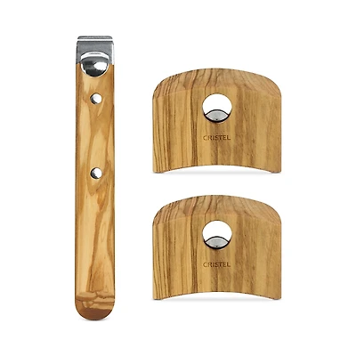 Cristel Casteline Tech Olive Wood Handle Set