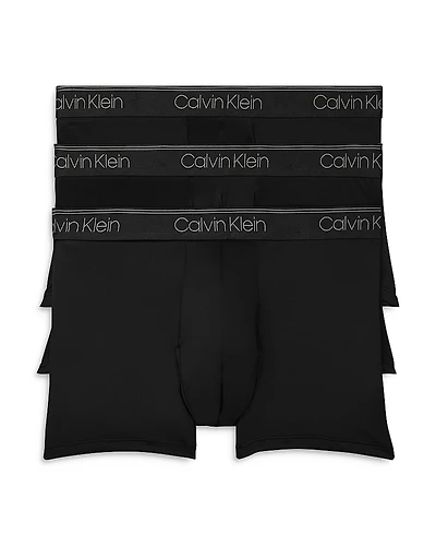 Calvin Klein Microfiber Stretch Wicking Low Rise Boxer Briefs, Pack of 3