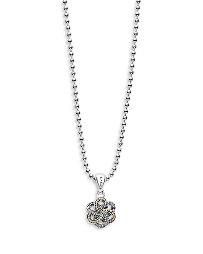 Sterling Silver & 18K Yellow Gold Love Knot Pendant Necklace, 18"