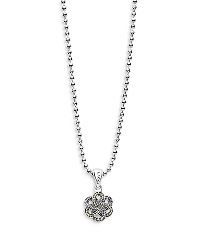 Lagos Sterling Silver & 18K Yellow Gold Love Knot Pendant Necklace, 18
