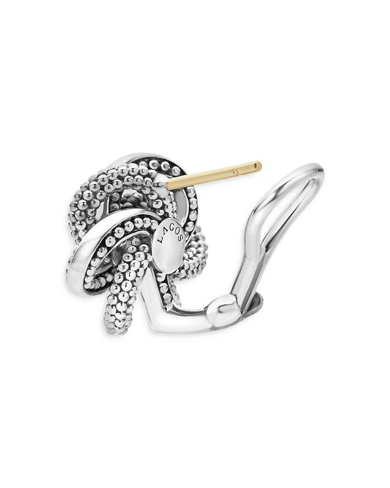 Sterling Silver & 18K Yellow Gold Love Knot Stud Earrings