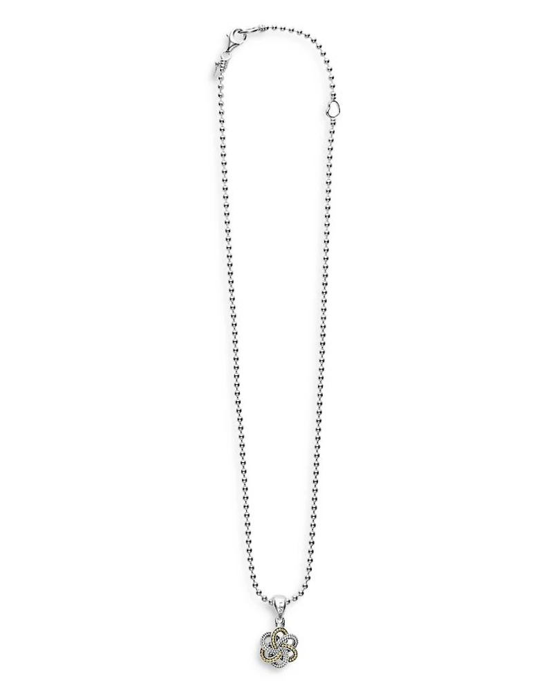 Sterling Silver & 18K Yellow Gold Love Knot Pendant Necklace, 18"