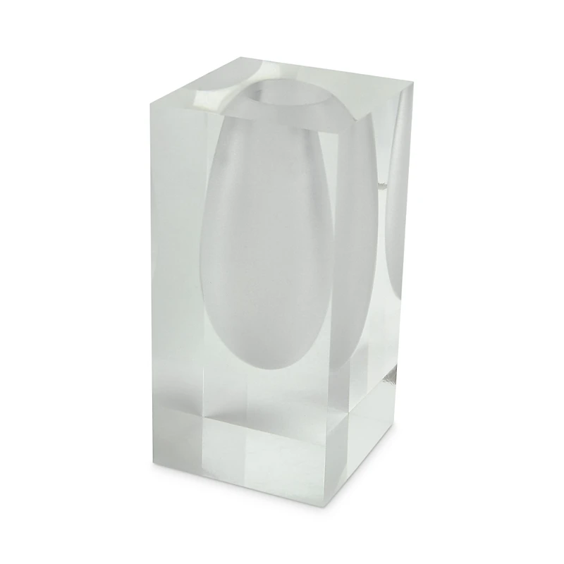 Tizo Design Lucite Frosted White Vase