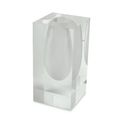 Tizo Design Lucite Frosted White Vase