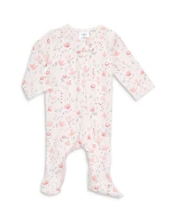 Girls' Floral Print Comfort Zip Front Footie - Baby