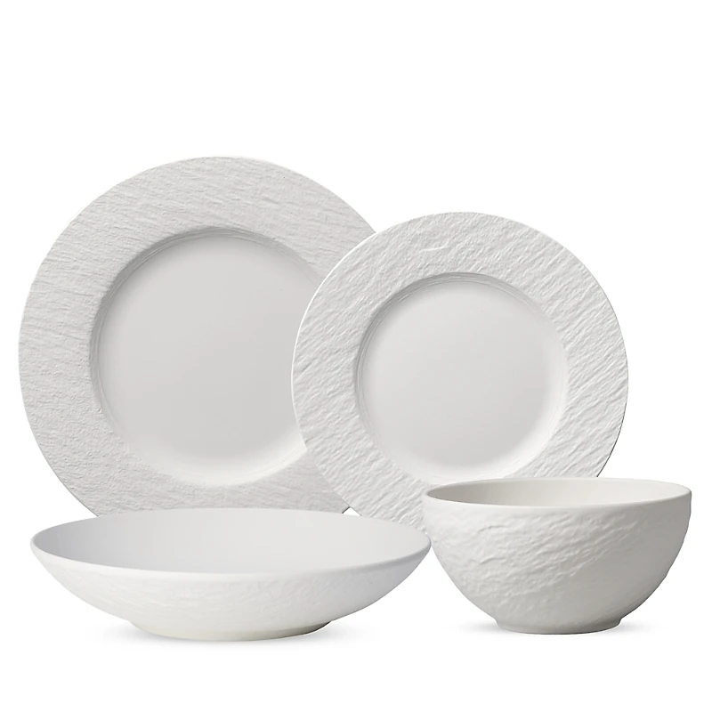 Villeroy & Boch Manufacture Rock Blanc 4 Piece Place Setting