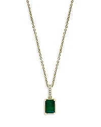 Bloomingdale's Fine Collection Emerald & Diamond Pendant Necklace