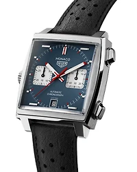 Monaco Calibre 11 Automatic Men's Blue Leather Chronograph, 39mm