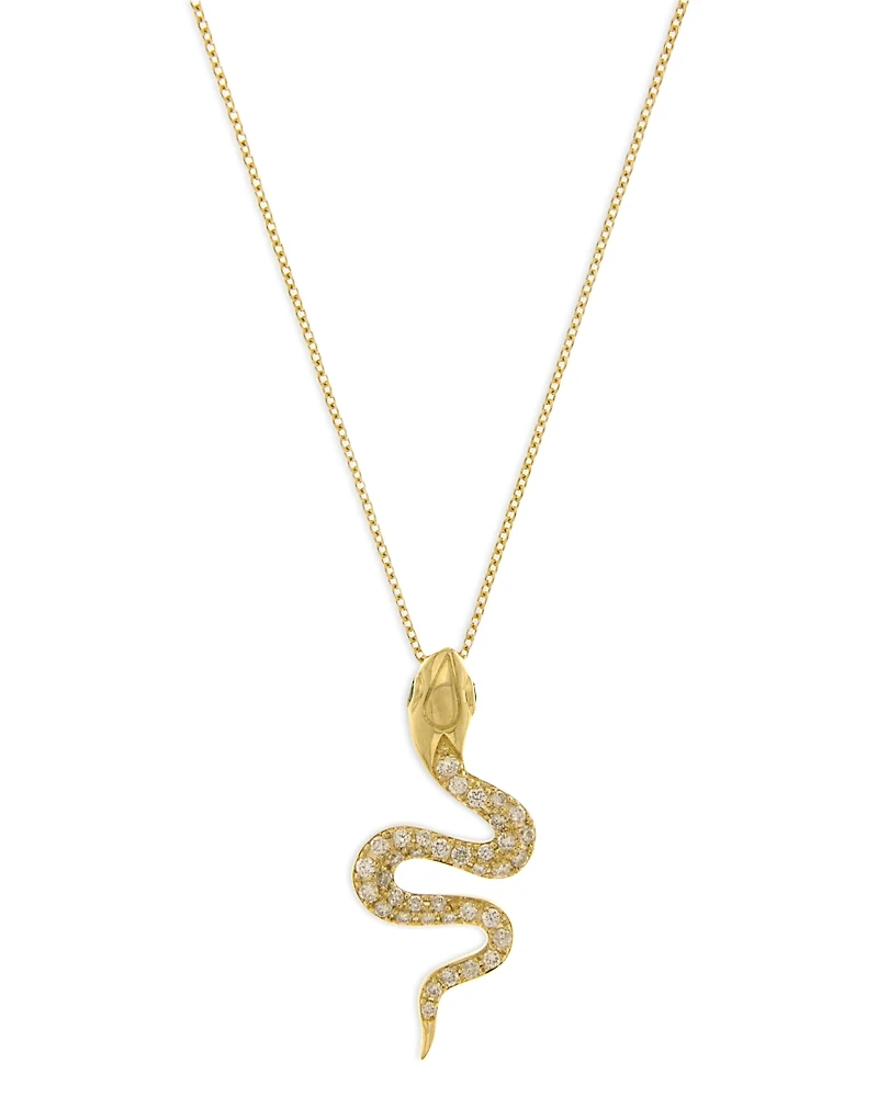 Bloomingdale's Fine Collection Diamond Snake Pendant Necklace