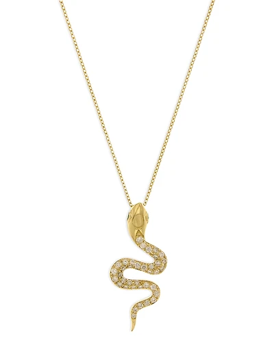 Bloomingdale's Fine Collection Diamond Snake Pendant Necklace