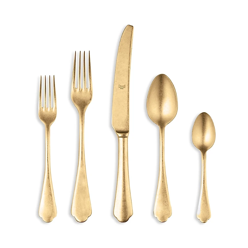 Mepra Dolce Vita Pewter Oro 5-Piece Place Setting