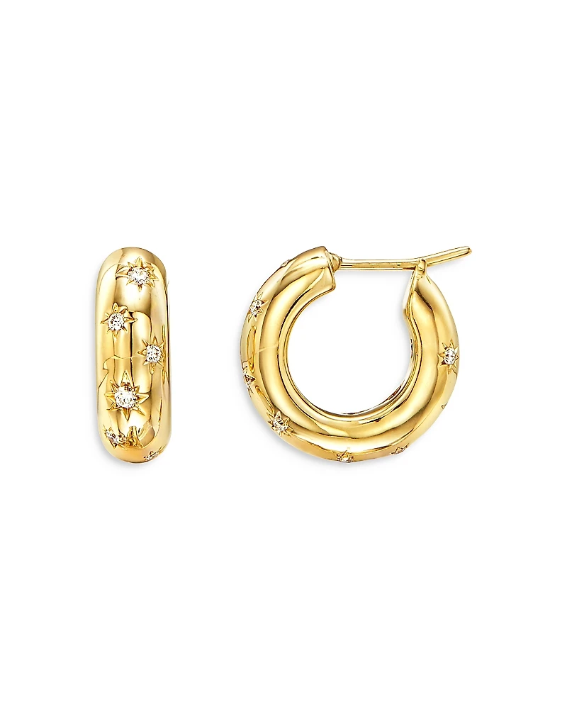 Temple St. Clair 18K Yellow Gold Cosmos Diamond Hoop Earrings
