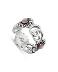 Sterling Silver GG Marmont Mother-of-Pearl Ring