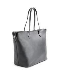Pebble Grain Leather Wide Tote