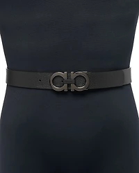 Men's Double Gancini Buckle Reversible Leather Belt