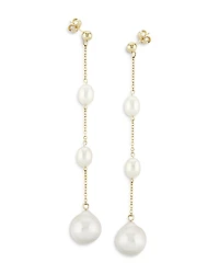 Bloomingdale's Fine Collection Cultured Freshwater Pearl & Baroque Pearl Line Earrings