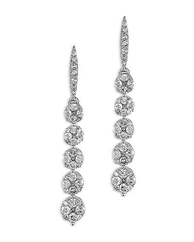 Bloomingdale's Fine Collection Diamond Cluster Linear Earrings