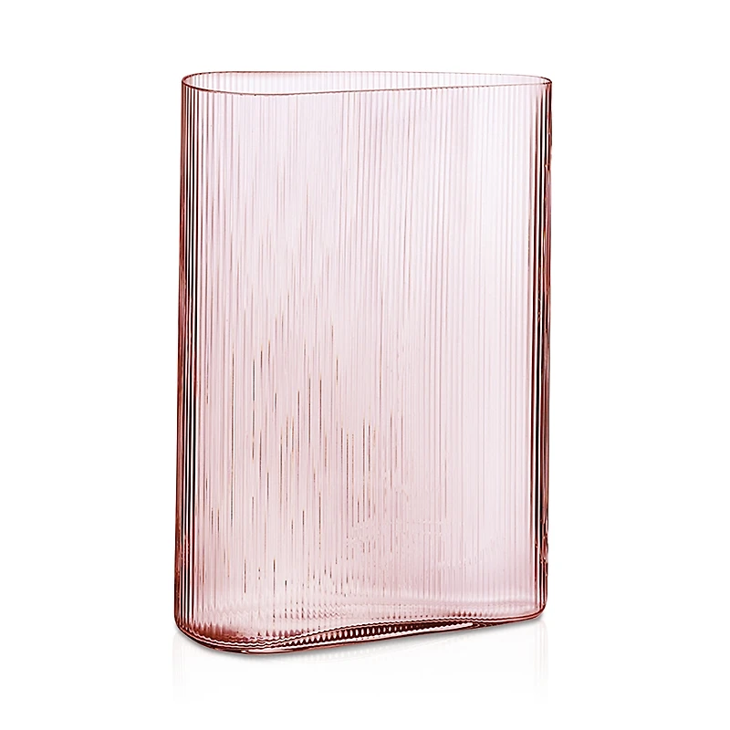 Nude Glass Mist Short Vase, Dusty Rose