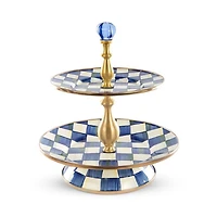 Royal Check Enamel Two Tier Sweet Stand