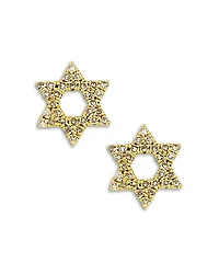 Meira T 14K Yellow Gold Diamond Star of David Stud Earrings