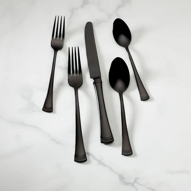 Portola 20-Piece Black Mirror Flatware Set
