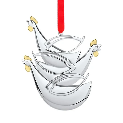 Twelve Days of Christmas Ornament - Three French Hens