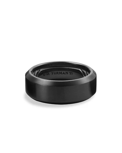 Men's Black Titanium 8.5mm Beveled Band