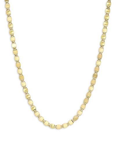 14K Yellow Gold Mirror Link Chain Necklace, 18"