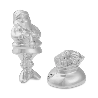 2 Piece Miniature Santa Figurine with Gift Bag