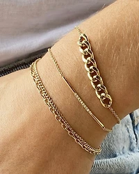 14K Yellow Gold Double-Chain Bracelet